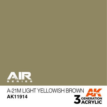 AK Interactive AK11914 Air Series A-21m Light Yellowish Brown Acrylic Paint 17ml 3rd Generation